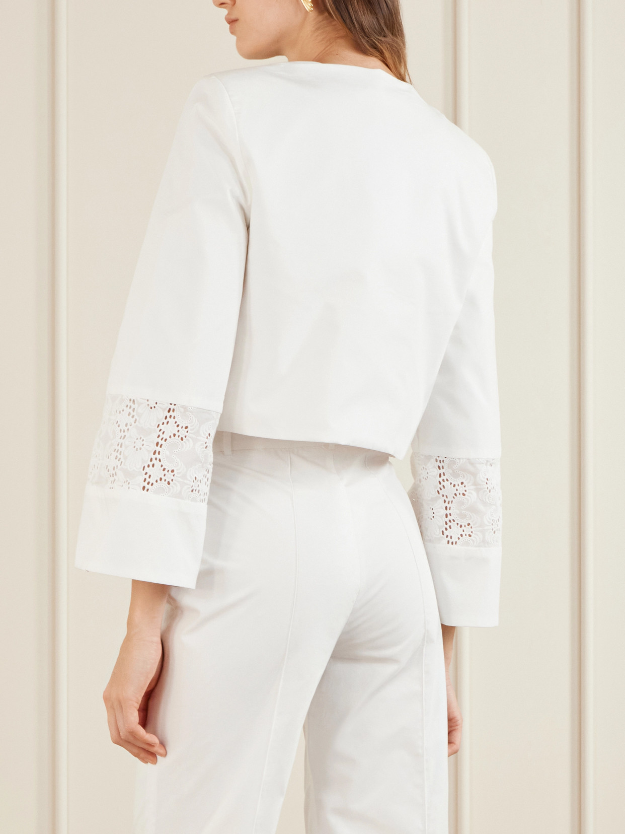 Ruby Broderie Anglaise-Trimmed Cotton-Poplin Jacket