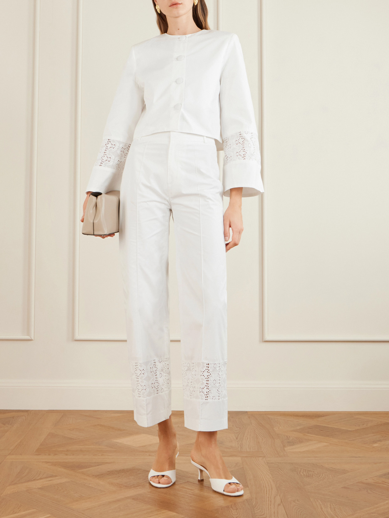 Ruby Broderie Anglaise-Trimmed Cotton-Poplin Jacket