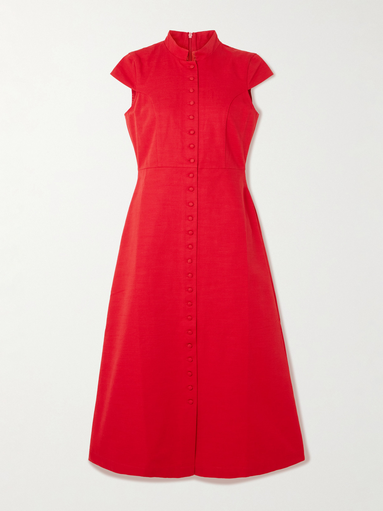 D'estree Amoako Cotton Midi Dress In Red