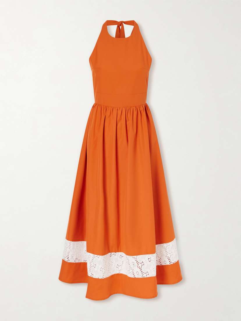 DESTREE Lila Lace-trimmed Cotton Mini Dress