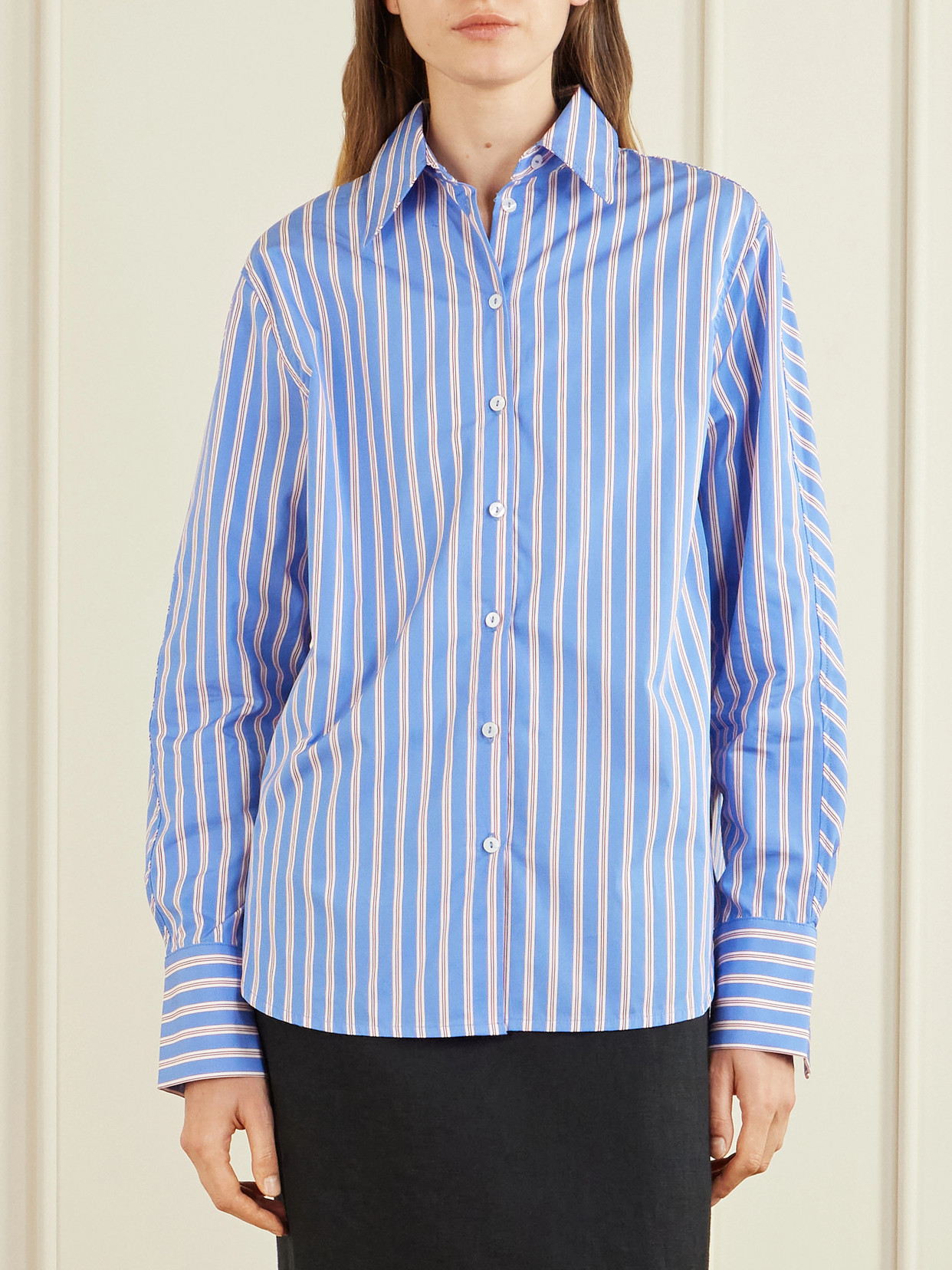 Gahee Striped Cotton-Poplin Shirt