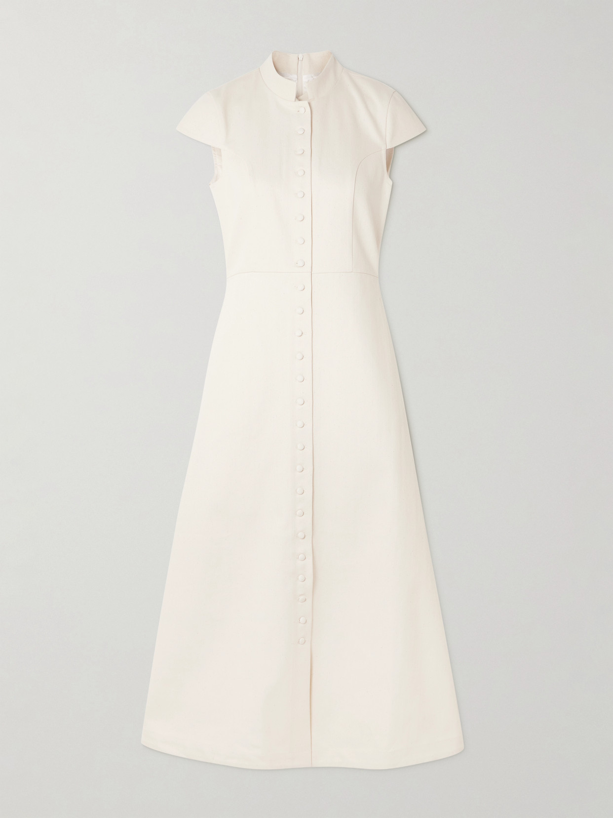 D'estree Amaoko Denim Midi Dress In White