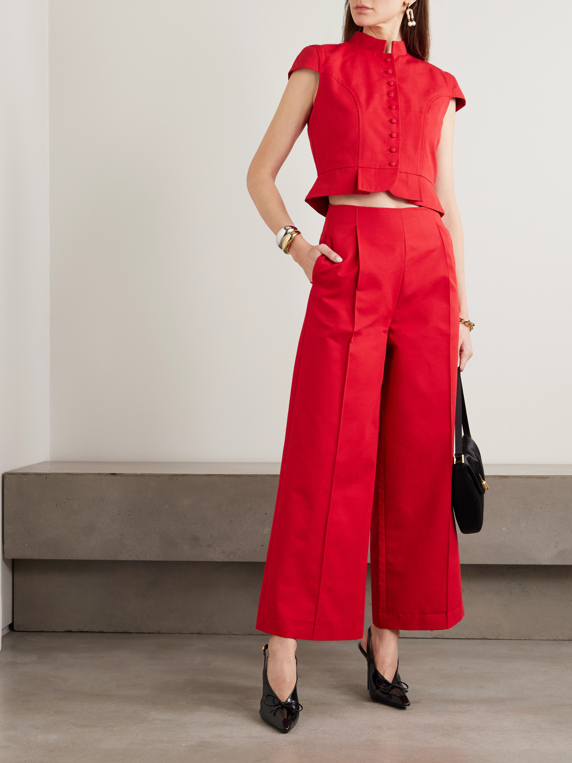 Destree - Martha pleated cotton wide-leg pants | Plush