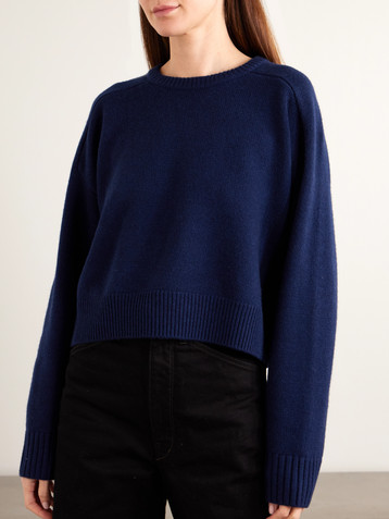 LOULOU DE SAISON Bruzzi cropped wool and cashmere-blend sweater