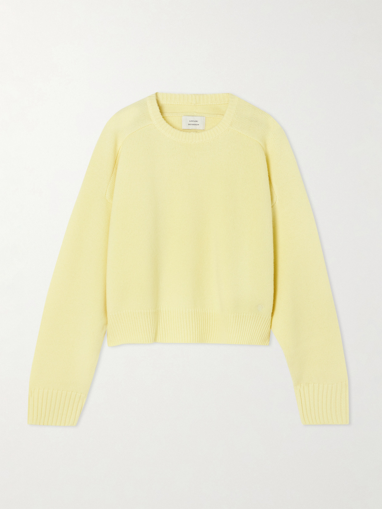 Loulou De Saison Bruzzi Cropped Wool And Cashmere-blend Sweater In Yellow