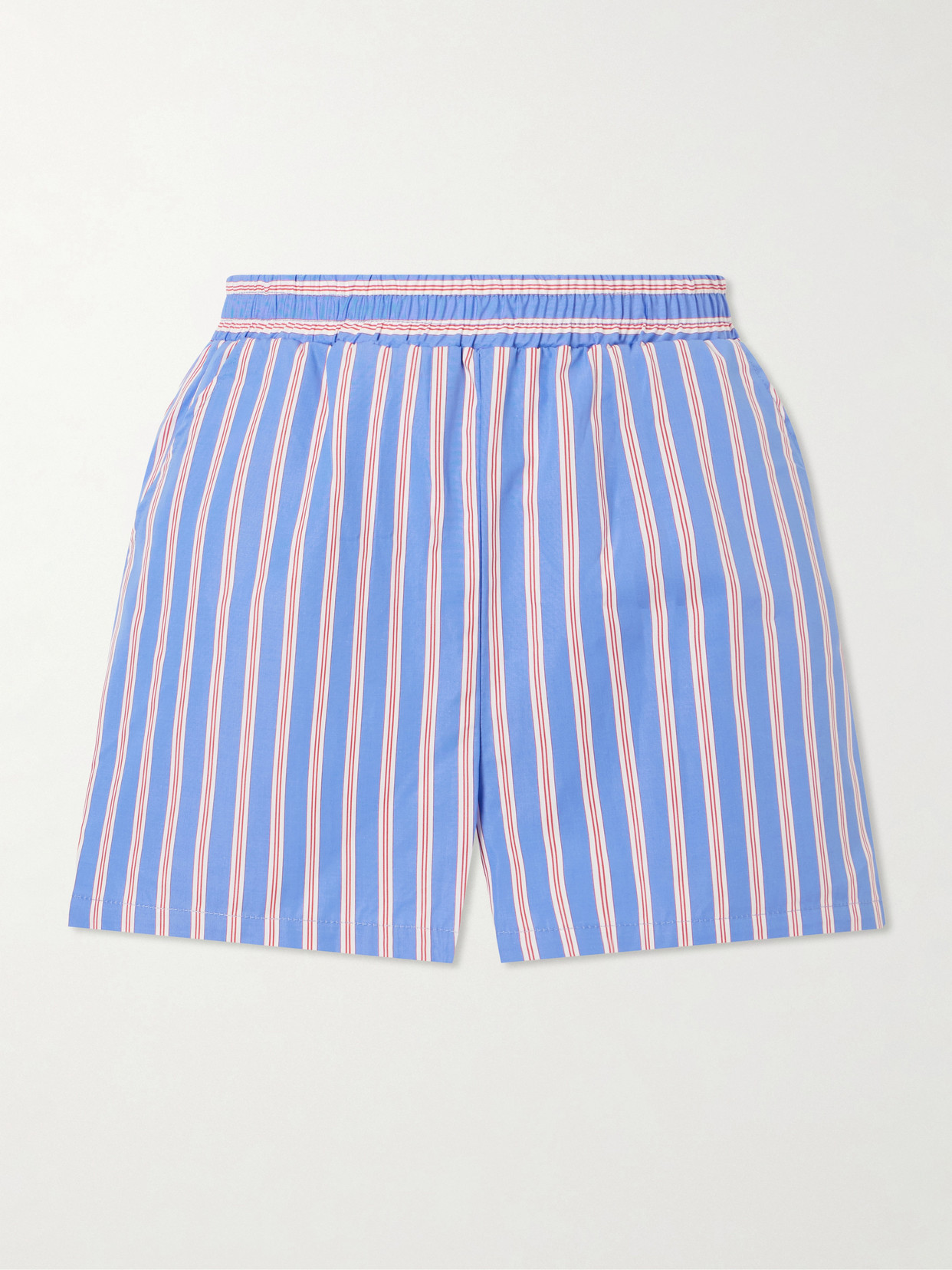 D'estree Susumu Striped Cotton-poplin Shorts In Multi