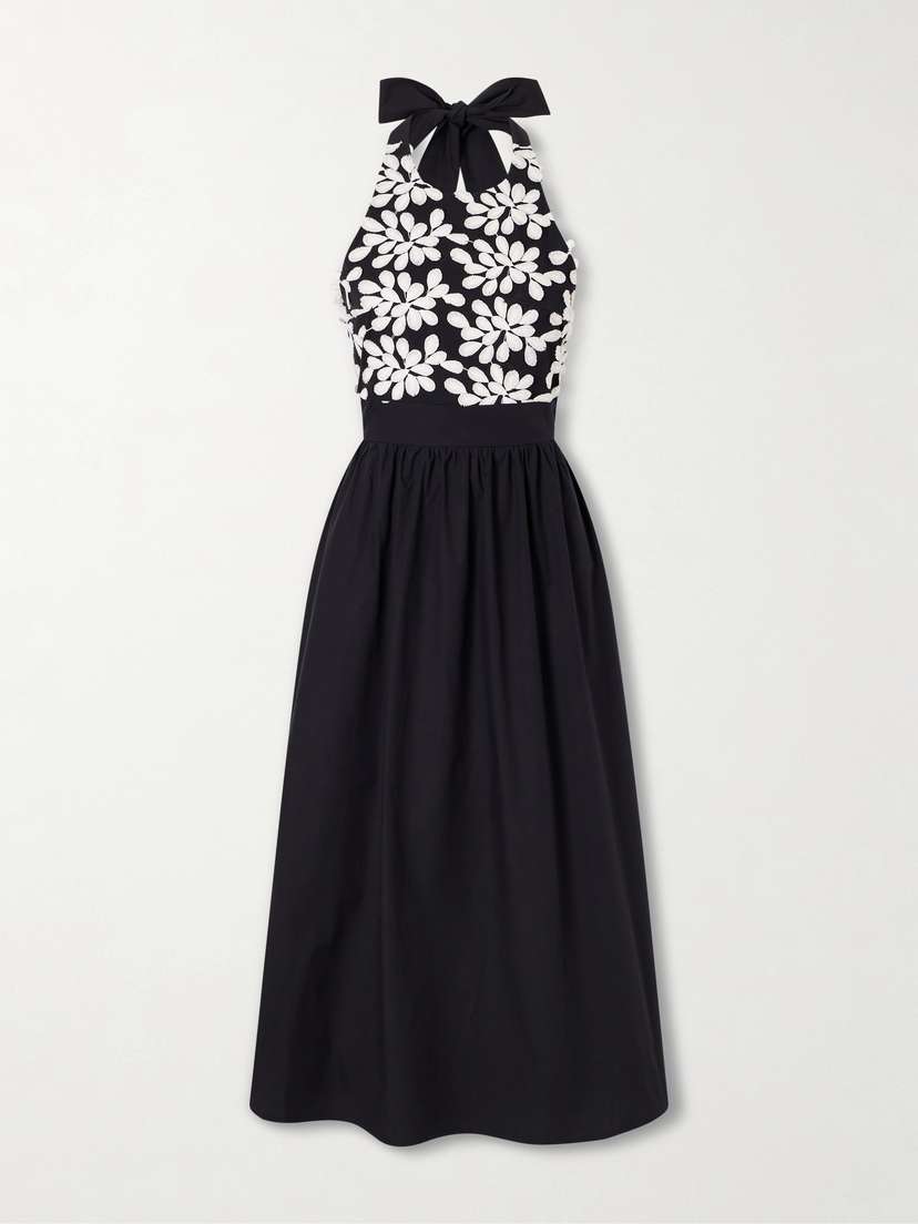 DESTREE Lila Embroidered Cotton-blend Midi Dress