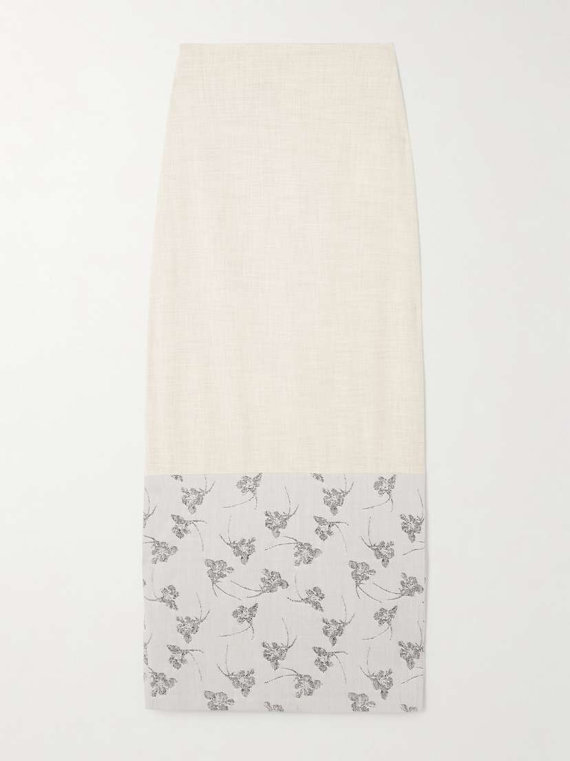 DESTREE Mila Woven And Denim-jacquard Midi Skirt