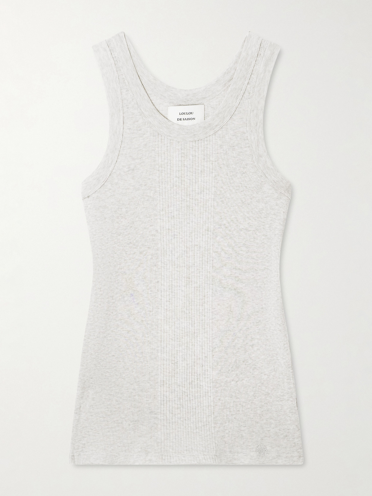 Loulou De Saison Limba Ribbed Cotton-jersey Tank In Gray