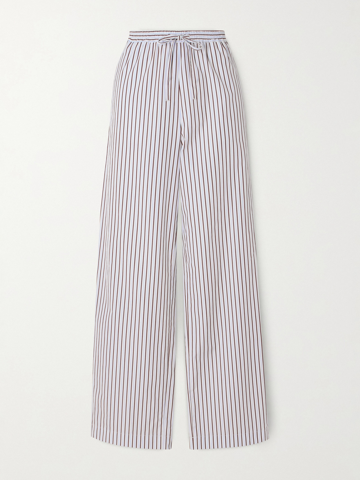 Loulou De Saison Cisco Striped Cotton-poplin Wide-leg Pants In Multi