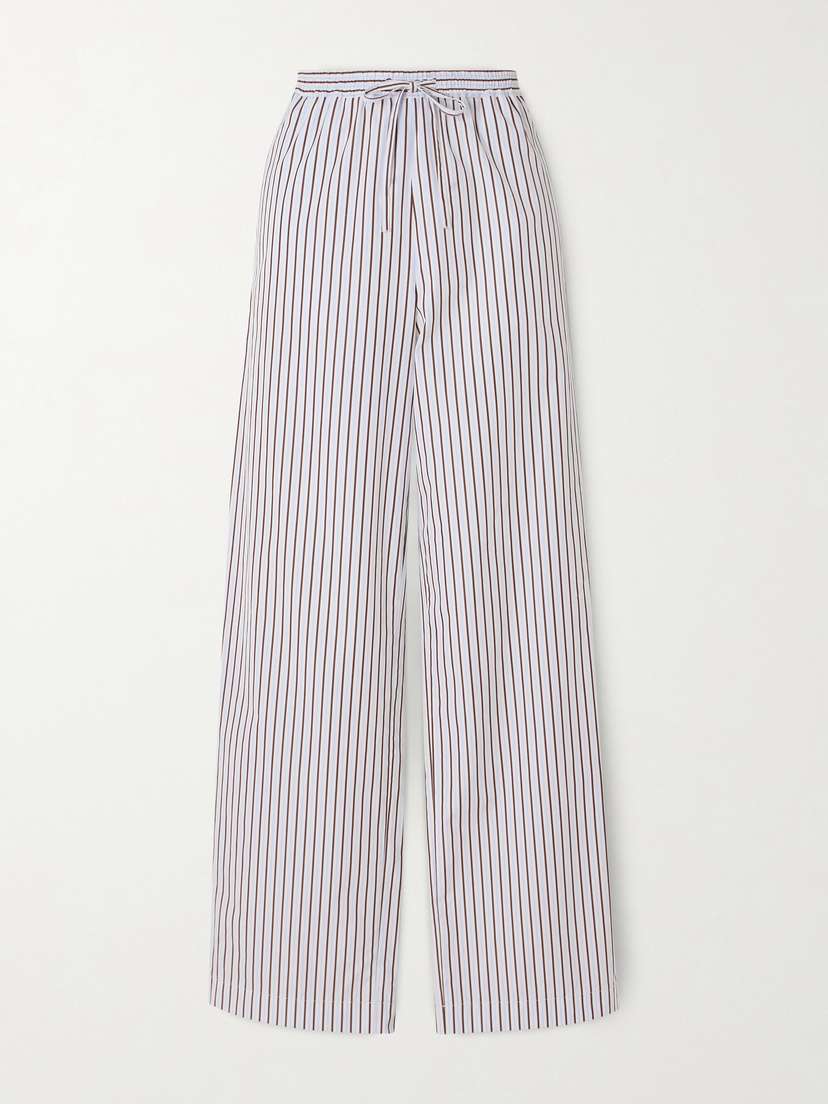 Loulou de Saison Cisco Striped Cotton-poplin Wide-leg Pants
