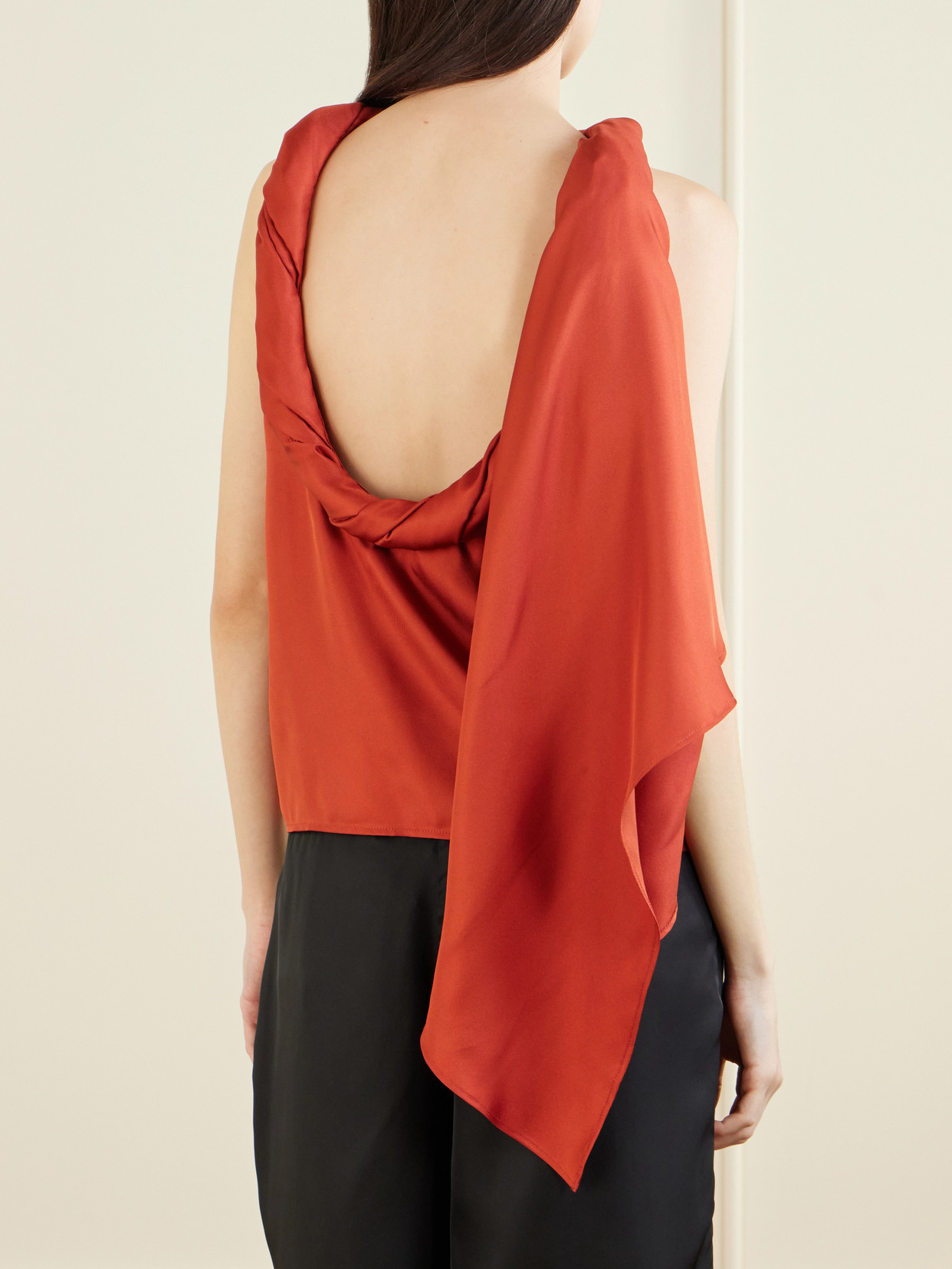Wilma Twisted Silk-Twill Top