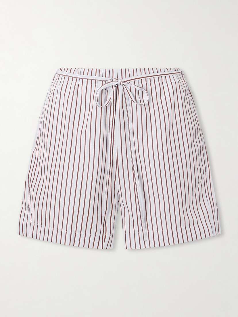 Loulou de Saison Lory Striped Cotton-poplin Shorts