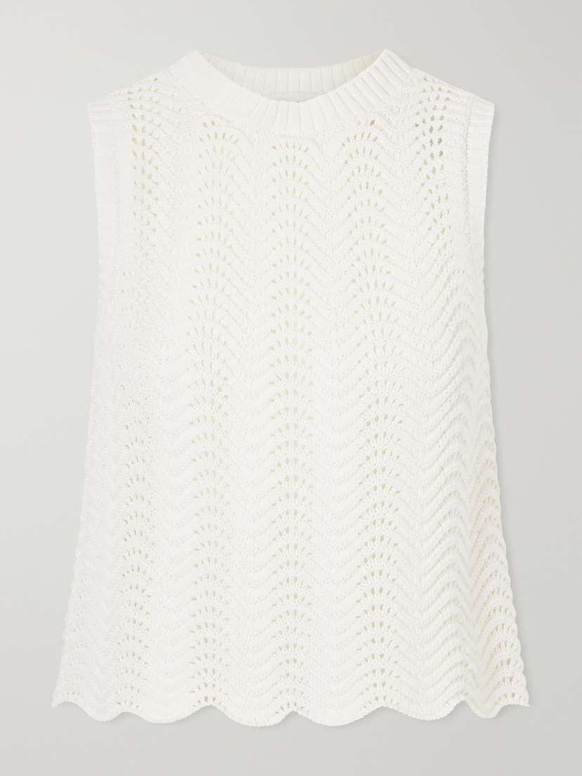 Loulou de Saison Vittoria Crocheted Cotton Top