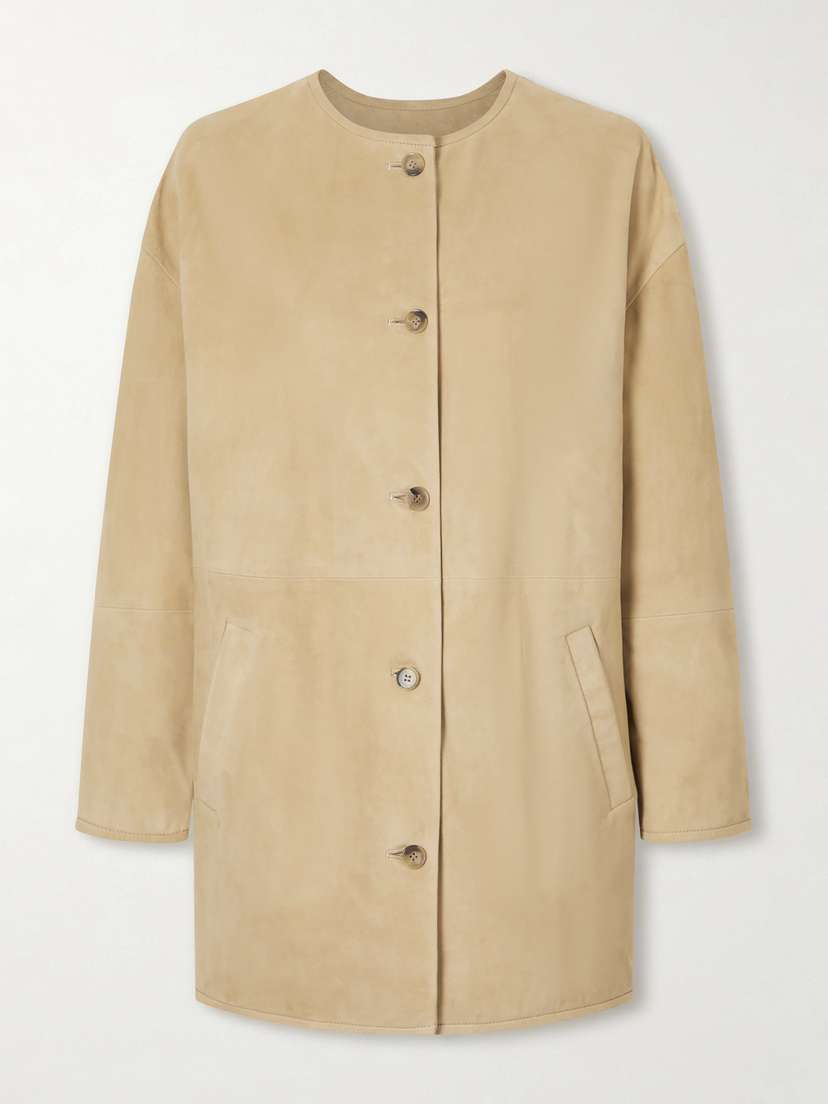 Loulou de Saison Waren Paneled Suede Jacket