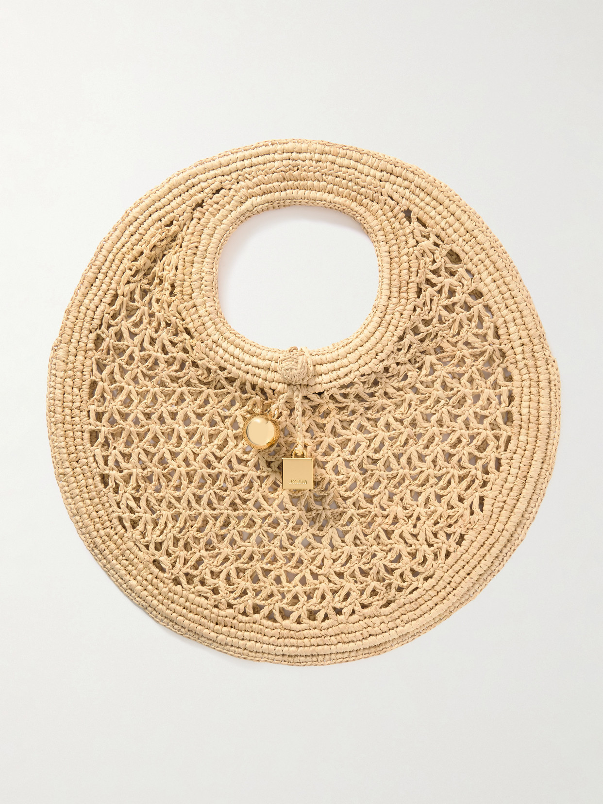 Jacquemus The Spiaggia Raffia Tote Bag In Neutral