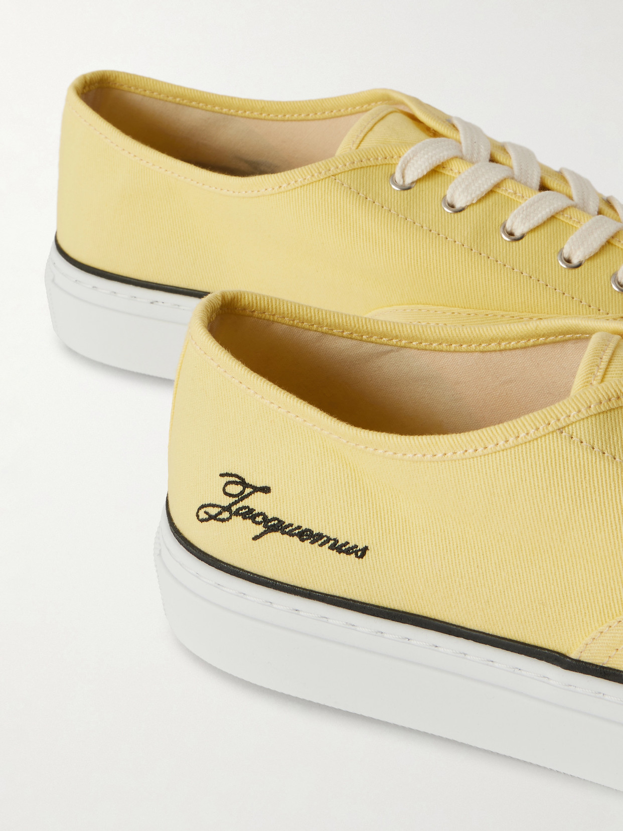 Jacquemus Les Fefe Logo-embroidered Canvas Sneakers In Yellow
