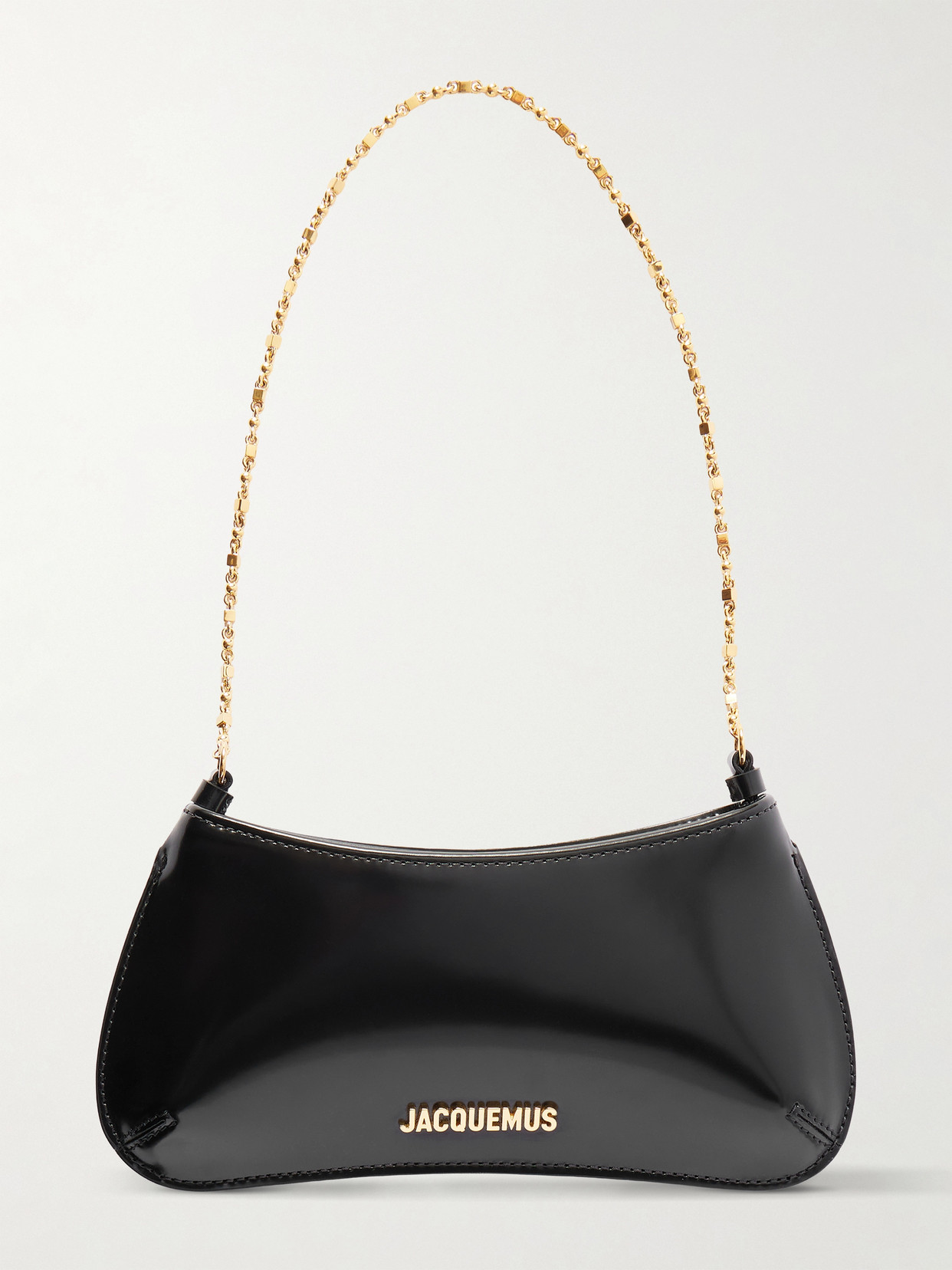 Jacquemus Ex 24hbaw00404ac18a01 Le Petit Bisou Chaine Shoulder Bags Black In Black