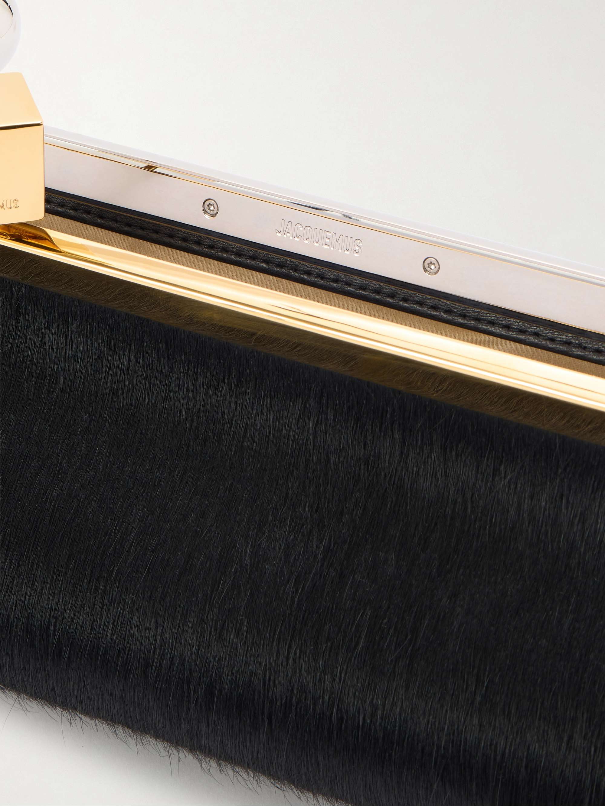 JACQUEMUS Salon calf hair clutch | NET-A-PORTER