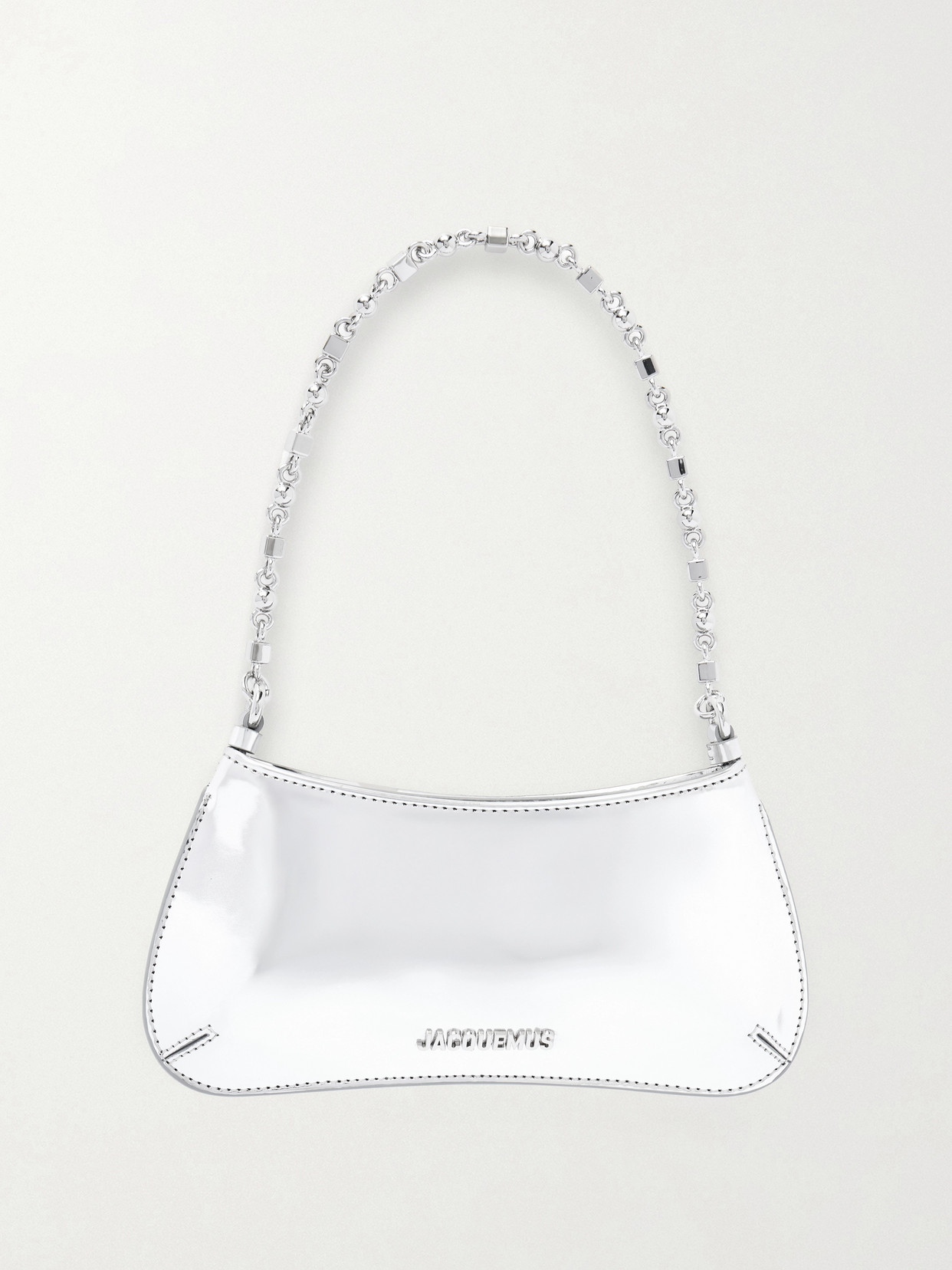 Jacquemus Le Petit Bisou Metallic Faux Leather Shoulder Bag In Pink