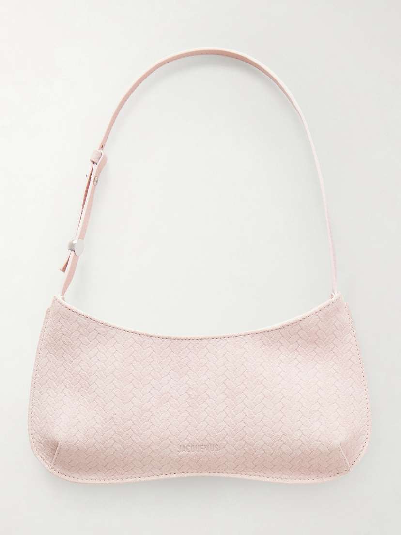 Jacquemus Le Bisou Embellished Woven Suede Shoulder Bag