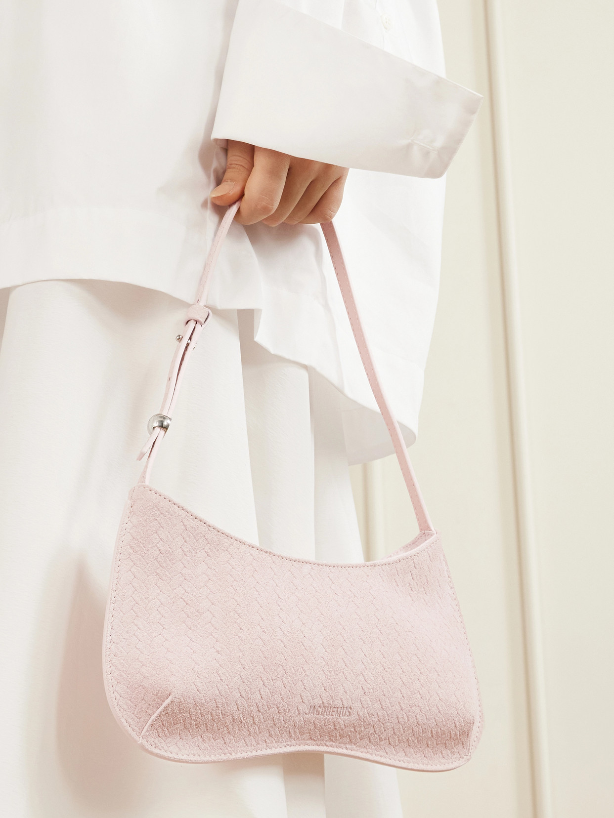 Le Bisou Embellished Woven Shoulder Bag