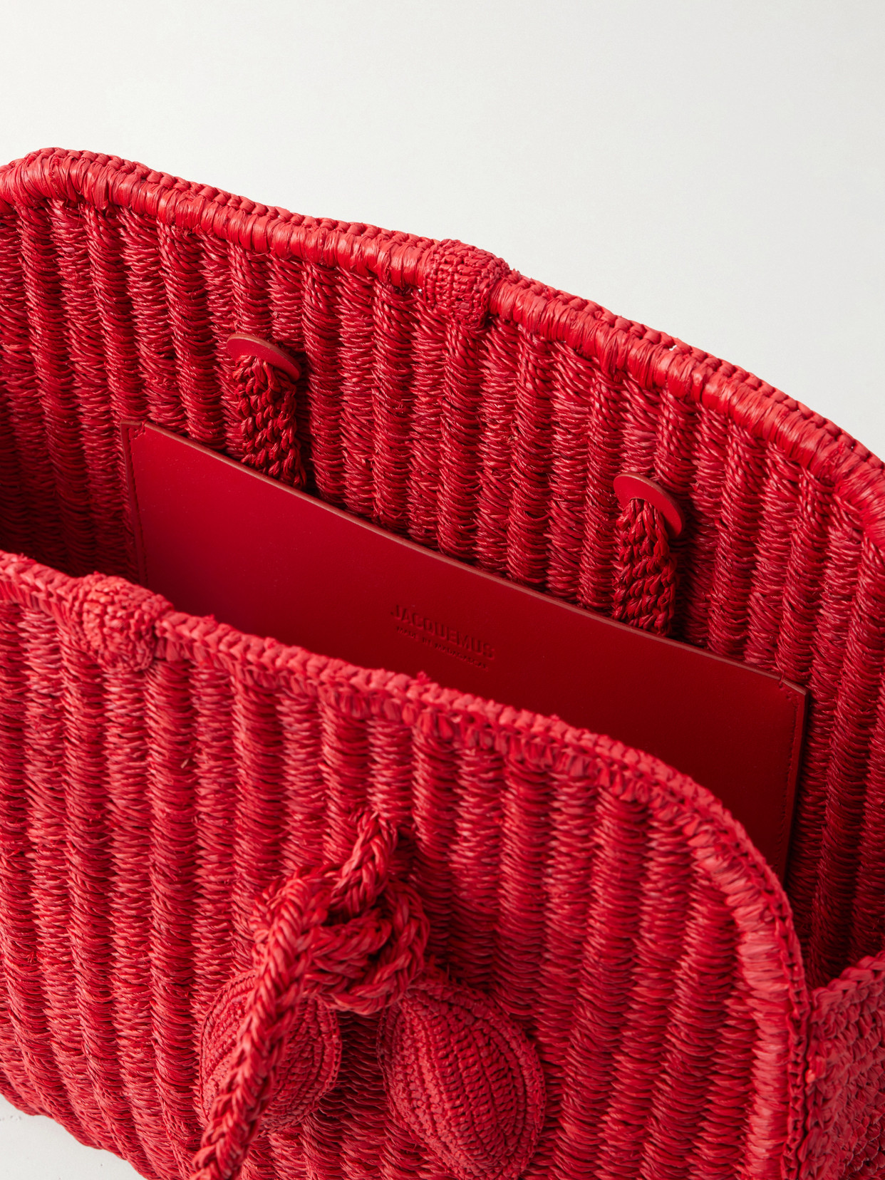 Jacquemus Medium Le Turismo Raffia Shoulder Bag In Burgundy
