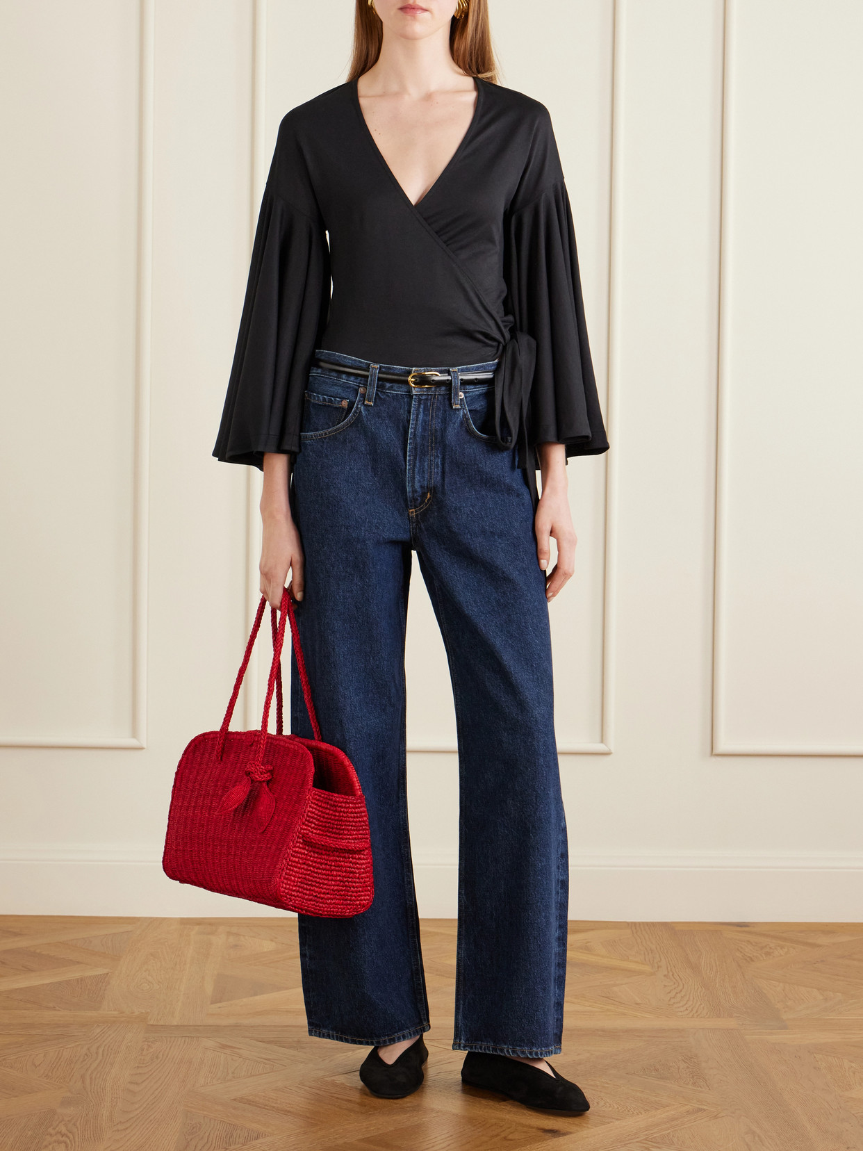 Jacquemus Medium Le Turismo Raffia Shoulder Bag In Burgundy