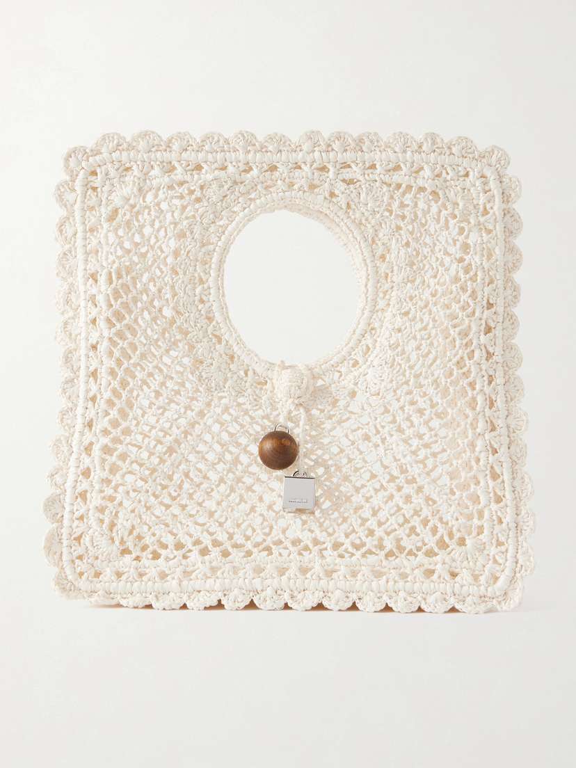Jacquemus La Spiaggia Embellished Lace-raffia Bag