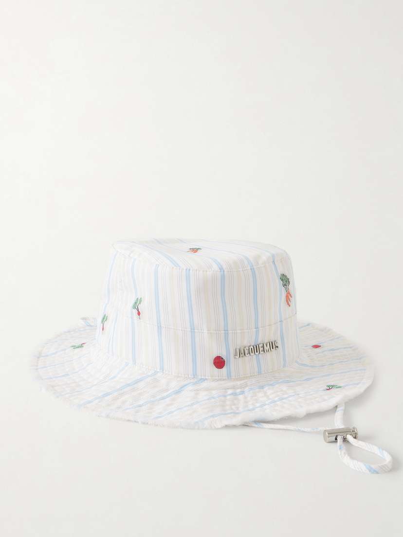Jacquemus Le Bob Artichaut Printed Striped Cotton Sunhat