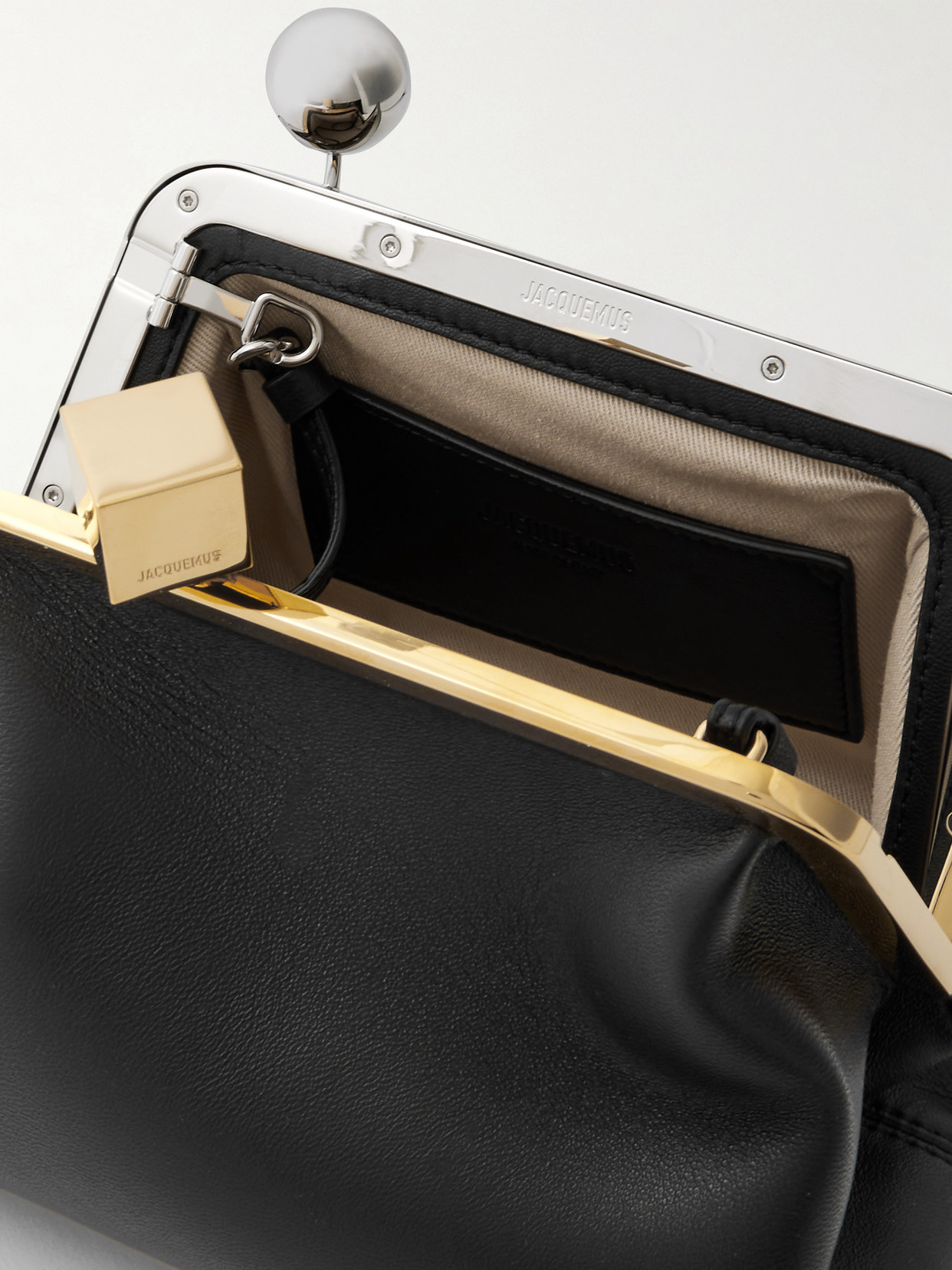 Jacquemus Le Berlingot Black Crossbody Bag With Removable Strap In Leather For Women