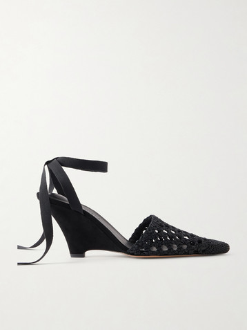  The H leather wedge pumps