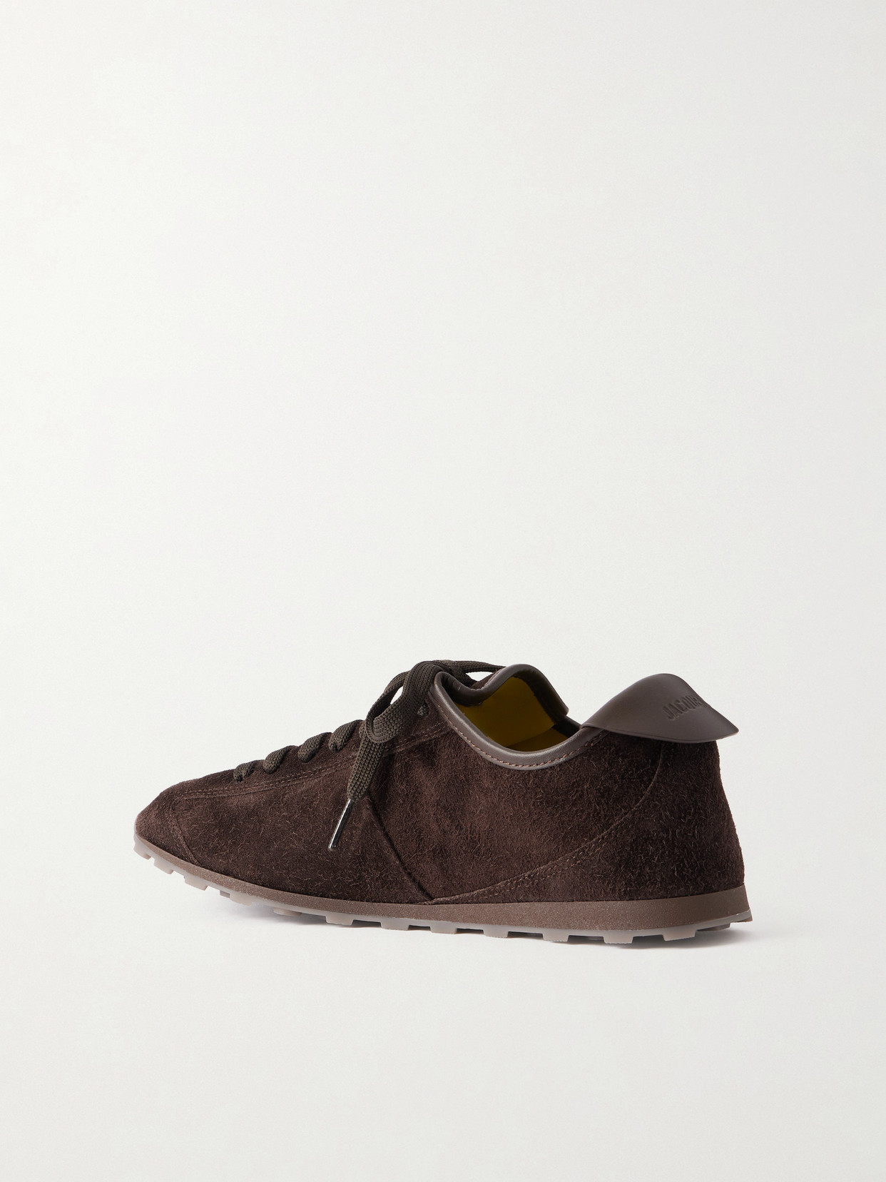 Jacquemus The Tennis Leather-trimmed Suede Sneakers In Brown