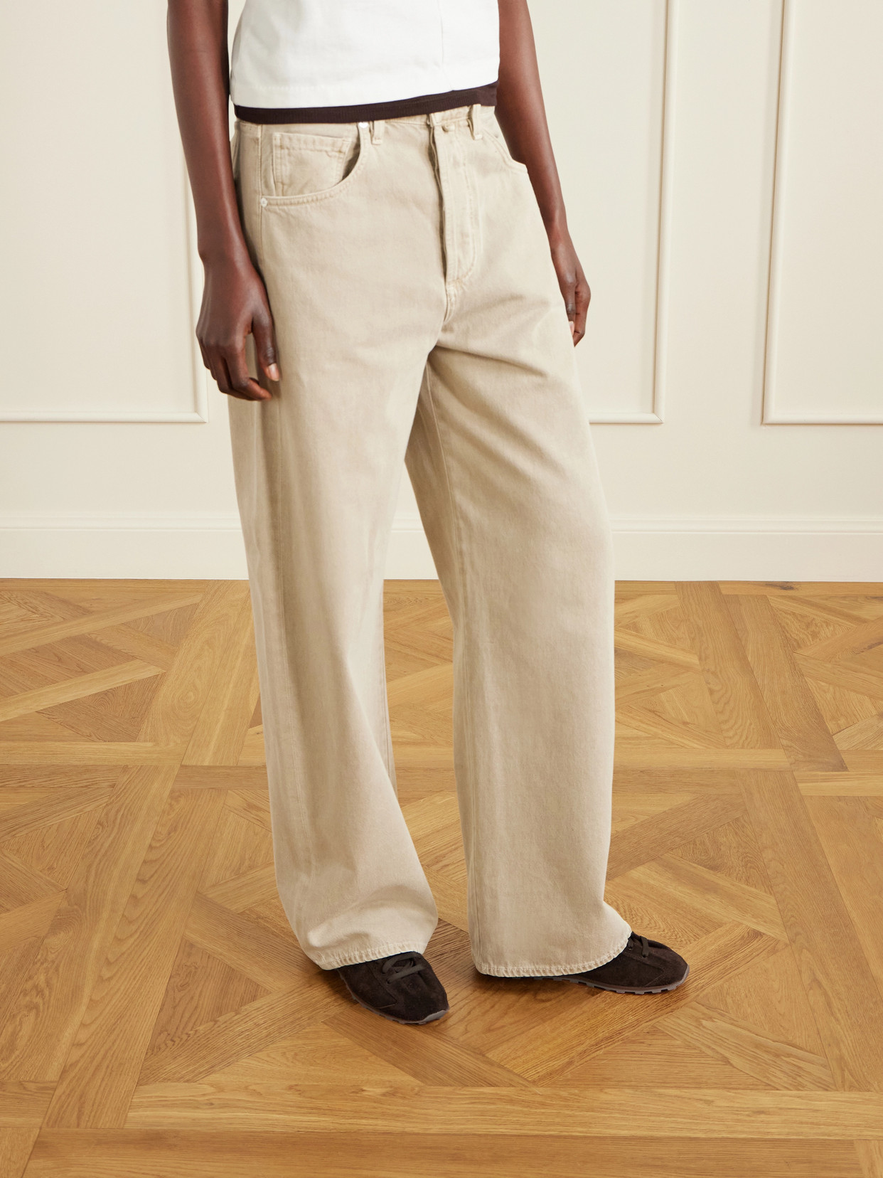 Jacquemus The Tennis Leather-trimmed Suede Sneakers In Brown