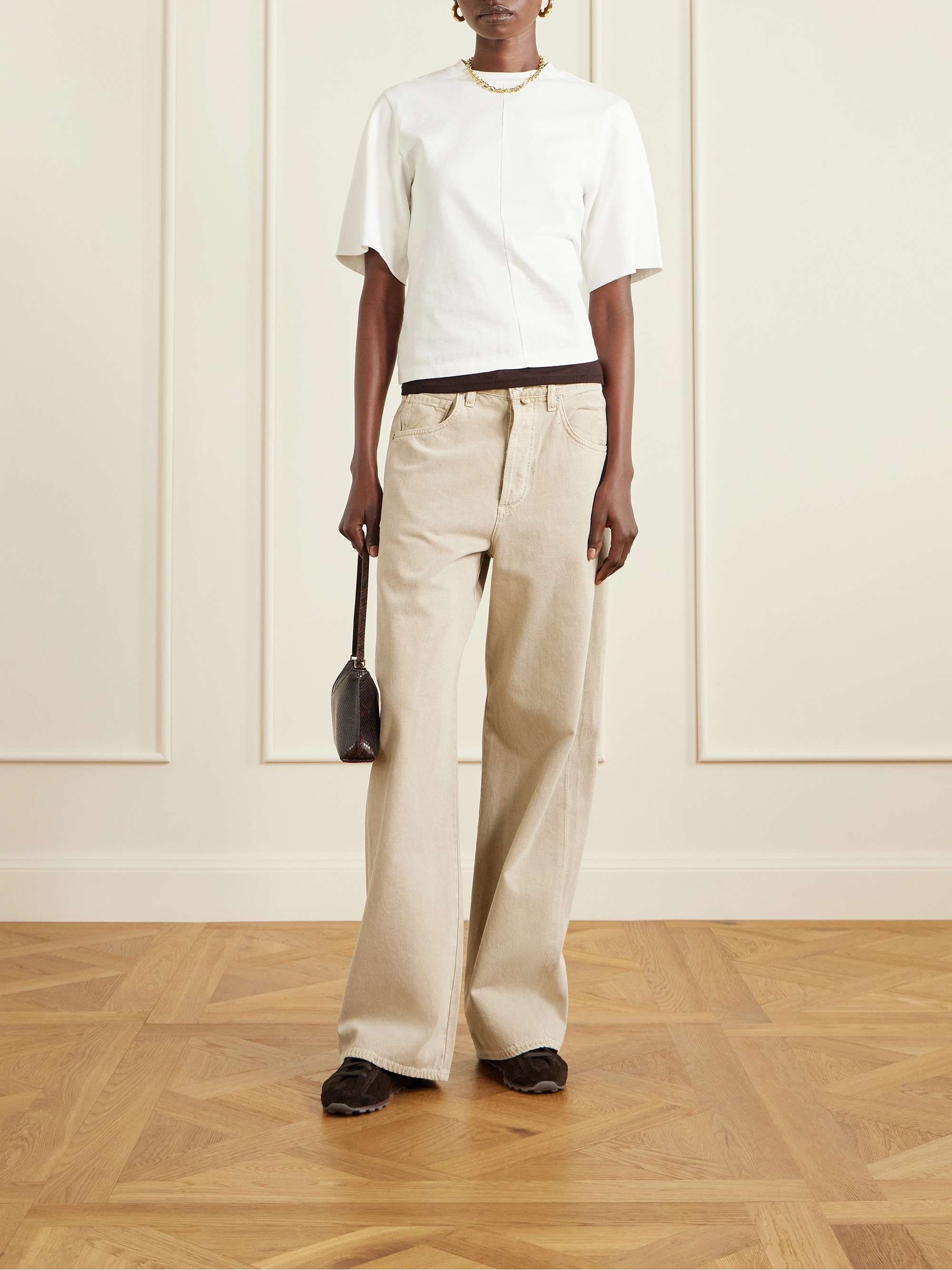 JACQUEMUS The Tennis leather-trimmed suede sneakers | NET-A-PORTER