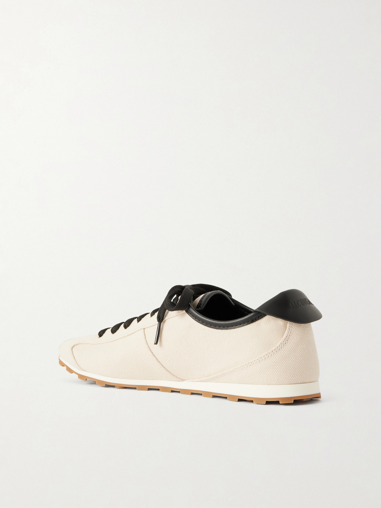 Jacquemus Les Tennis Leather-trimmed Canvas Sneakers In Neutral