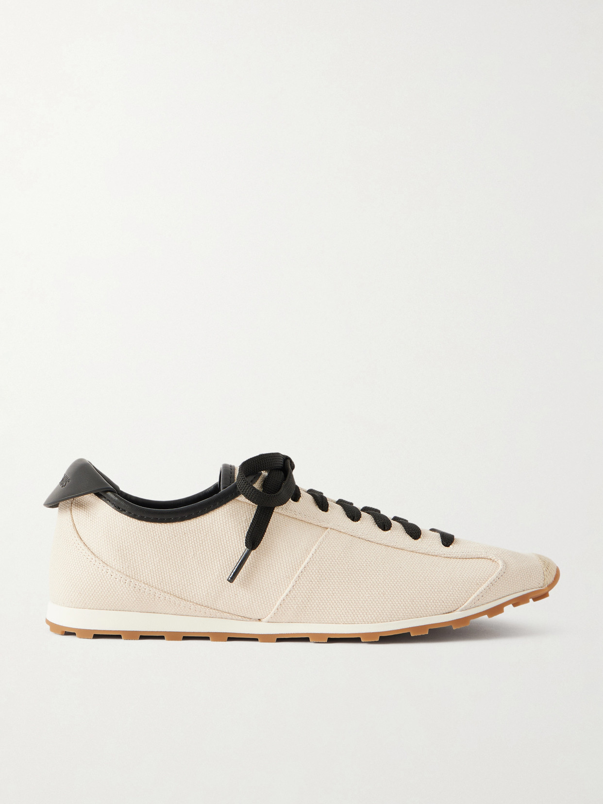 Jacquemus Les Tennis Leather-trimmed Canvas Sneakers In Neutral