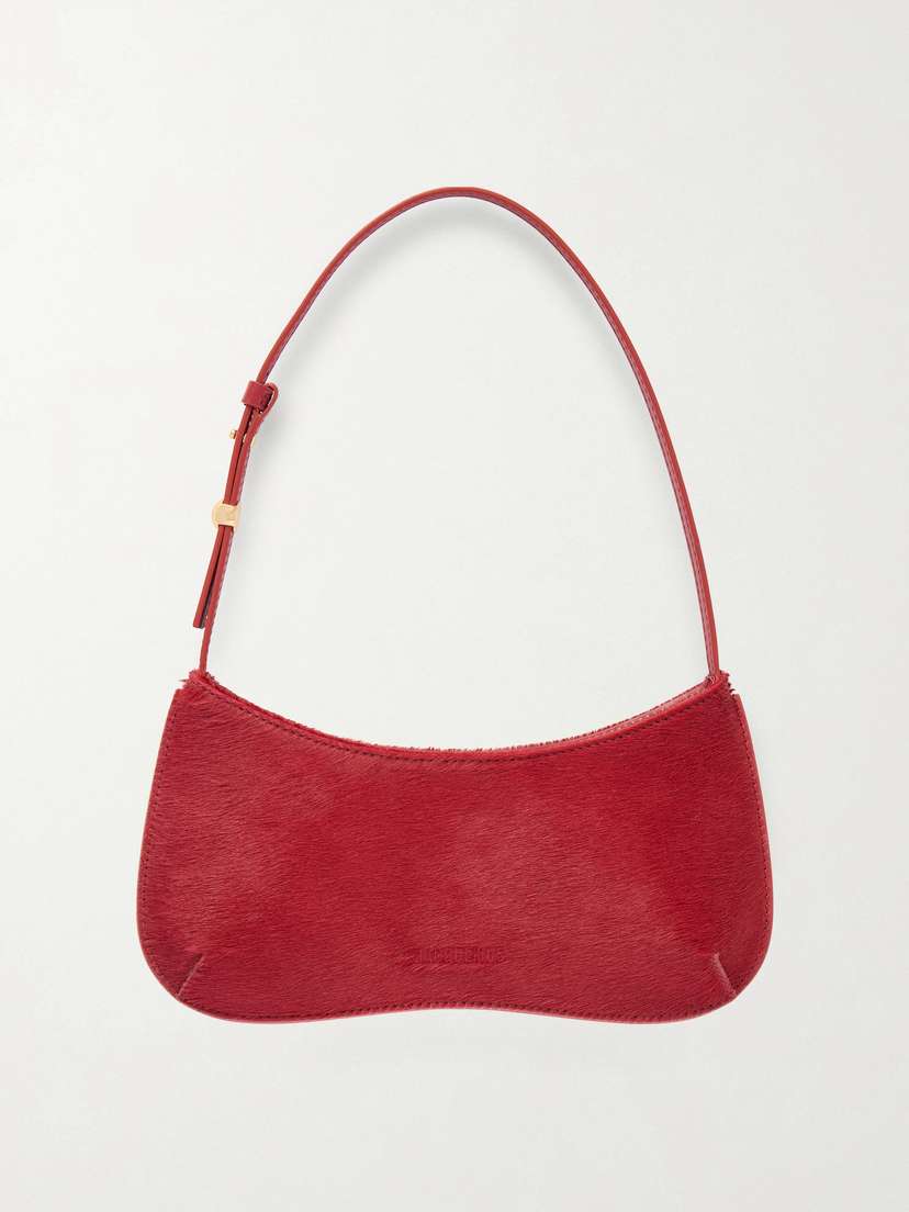 Jacquemus Le Bisou Embellished Leather-trimmed Calf Hair Shoulder Bag