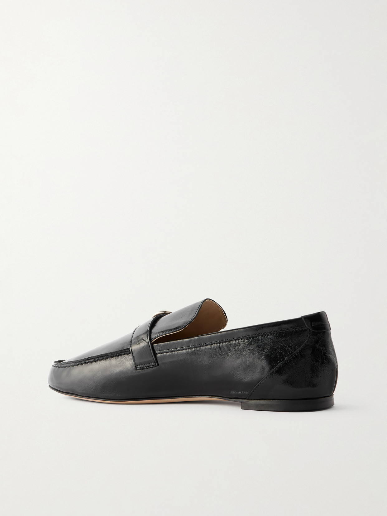 Jamie Haller Buckled Glossed-leather Loafers In Black