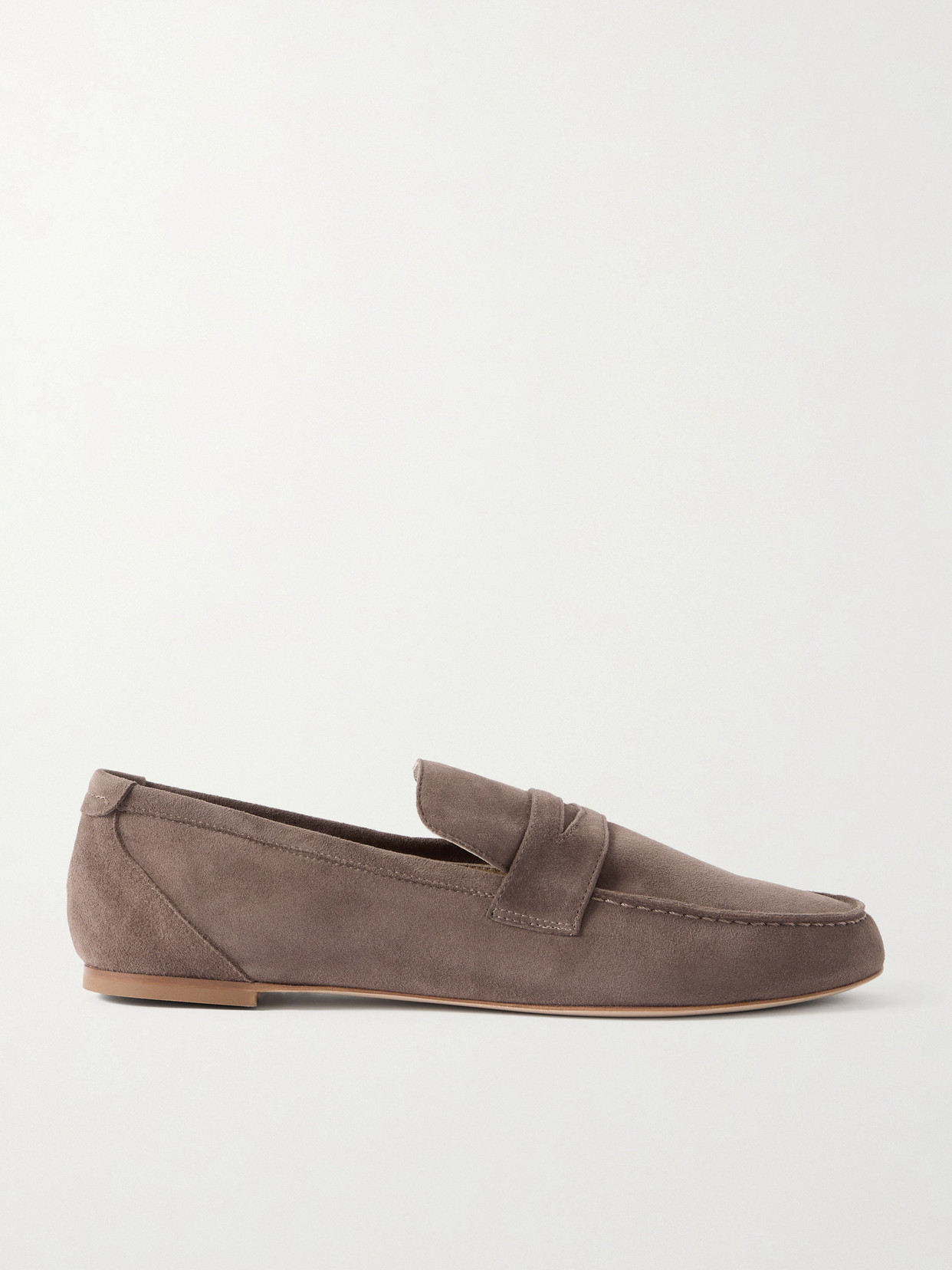 Jamie Haller Suede Penny Loafers In Brown