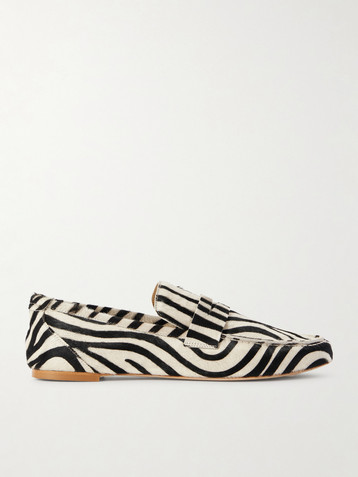 Jamie Haller Zebra-print calf hair loafers