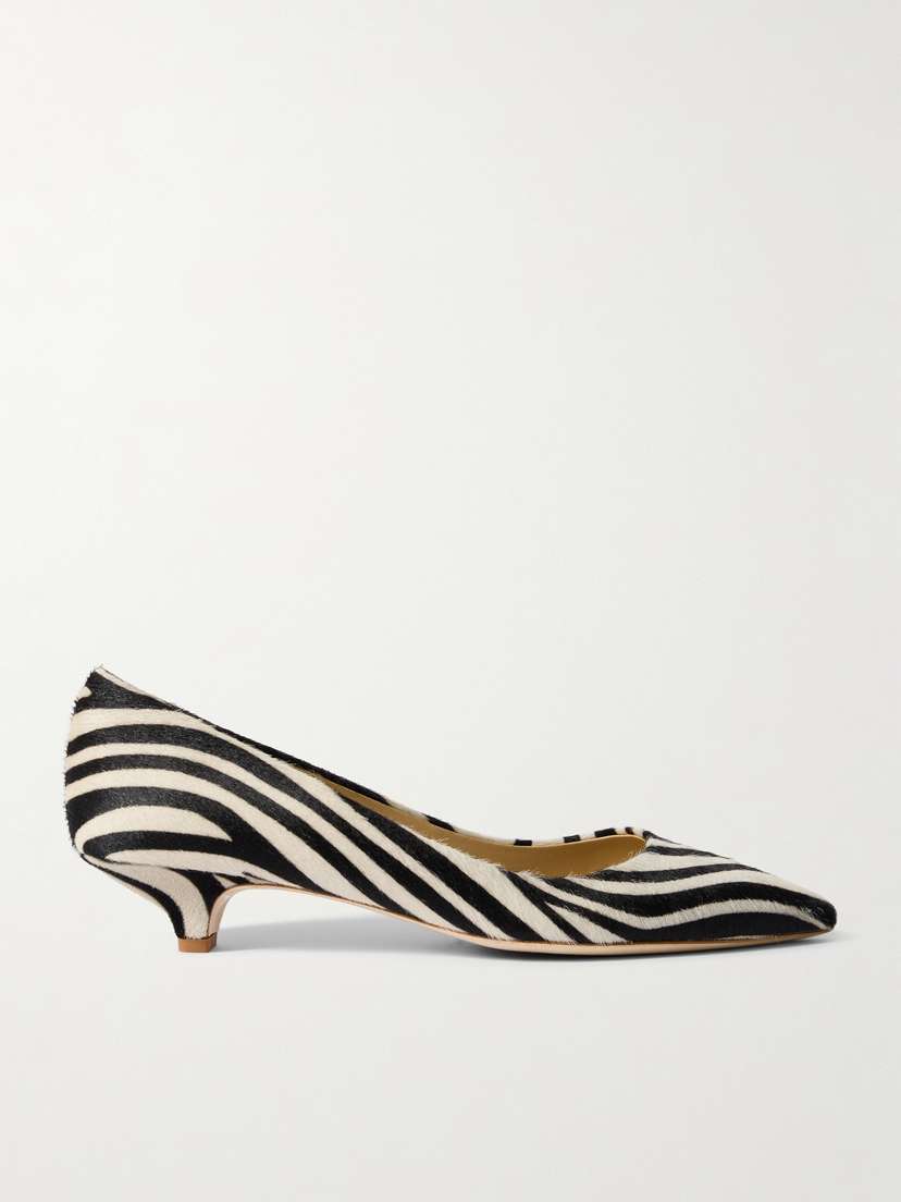 Jamie Haller Kitty Point Zebra-print Pony Hair Pumps