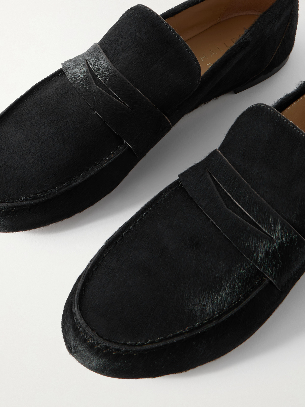 Jamie Haller Penny Calf Hair Loafers In Black