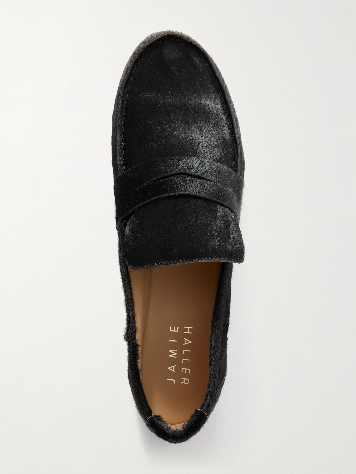 Jamie Haller Penny Calf Hair Loafers In Black