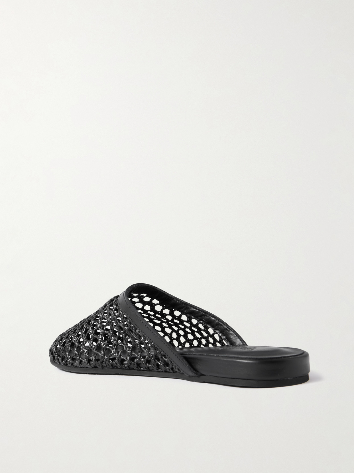 The Slipper Leather-Trimmed Mesh Slip-Ons
