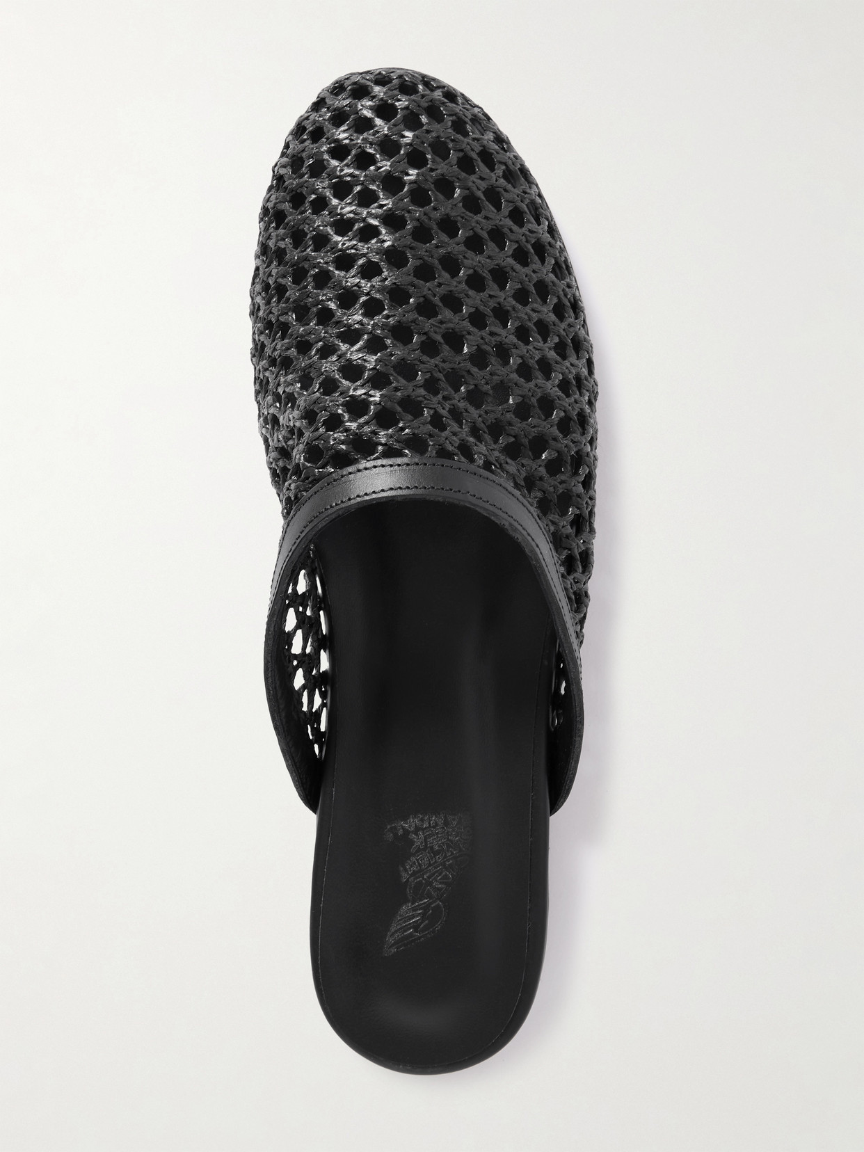 The Slipper Leather-Trimmed Mesh Slip-Ons