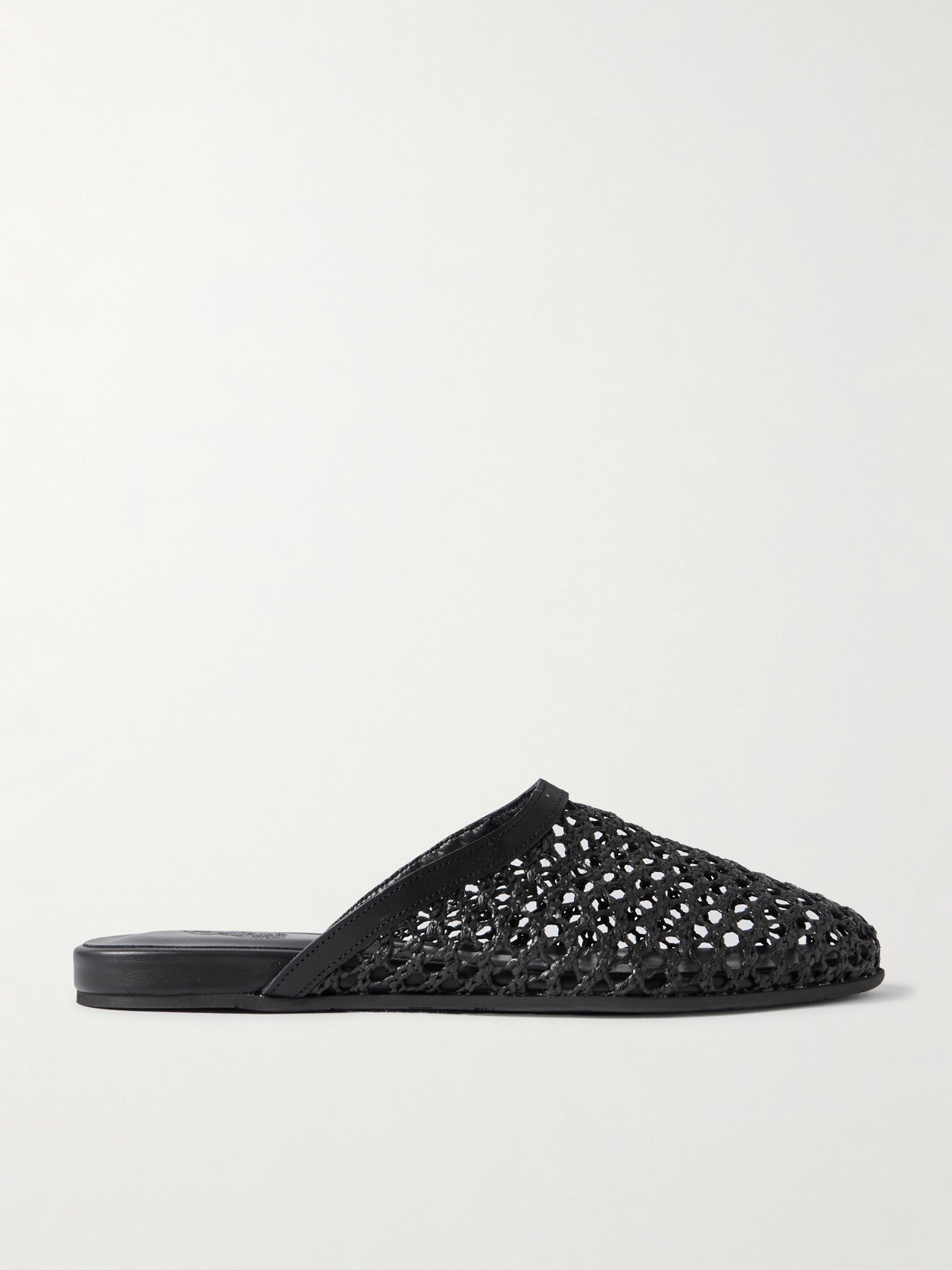 The Slipper Leather-Trimmed Mesh Slip-Ons