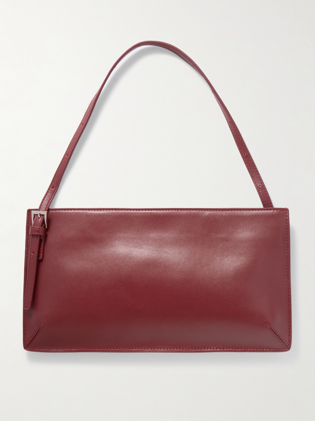 St Agni 90s Leather Shoulder Bag In Burgundy