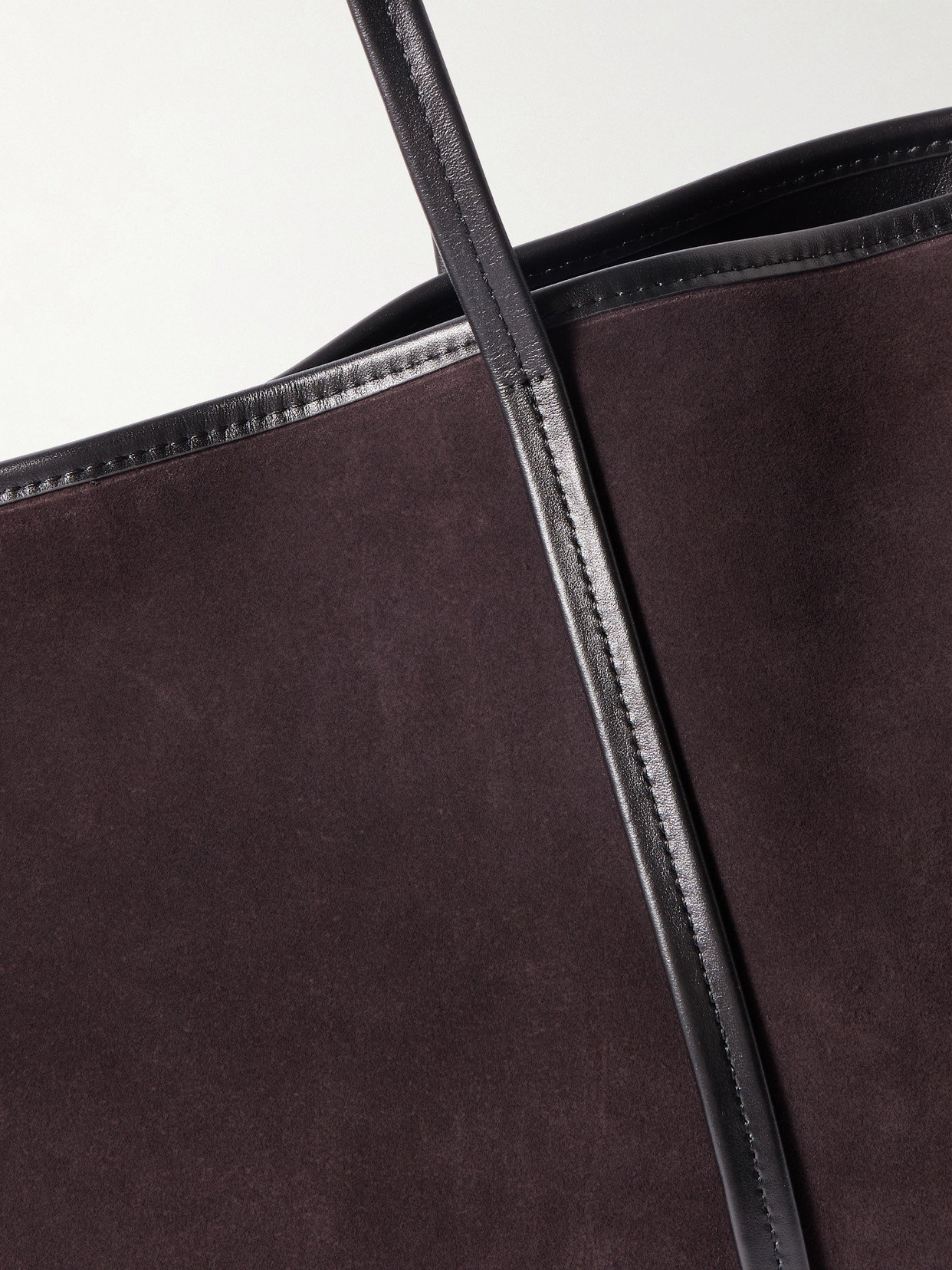 Bateau Leather-Trimmed Suede Tote