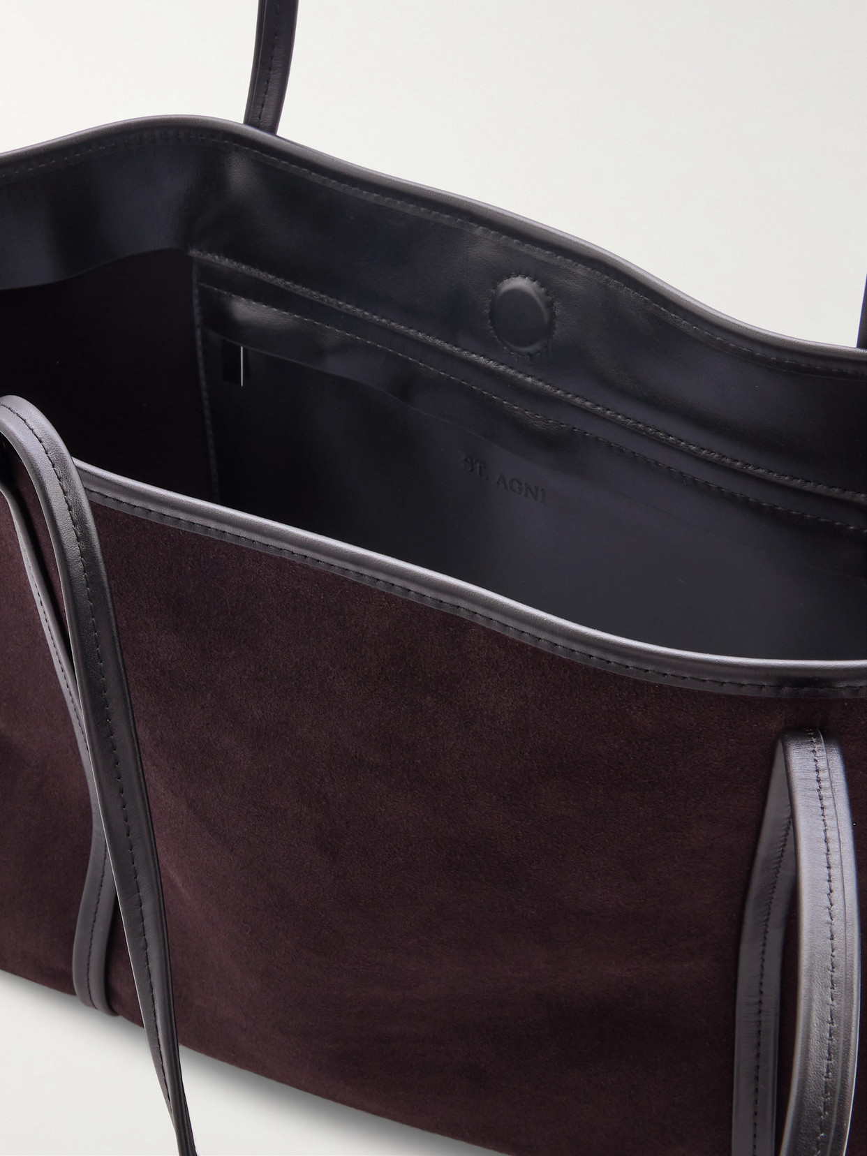 Bateau Leather-Trimmed Suede Tote